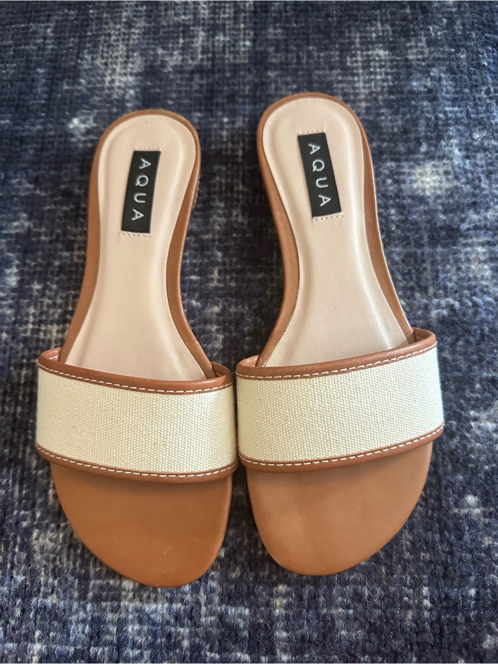 Aqua Slip on Slide Sandals, 8.5